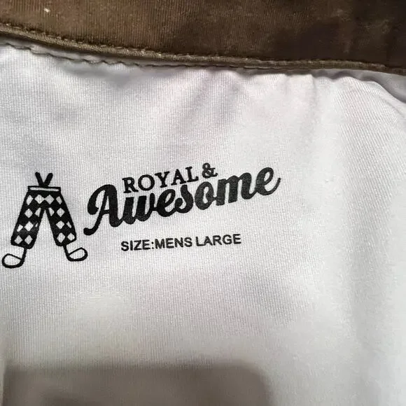 Royal & Awesome Polo Shirt Mens Large Red Brown Framed 1999 Ryder Cup Brookline - Picture 8 of 9